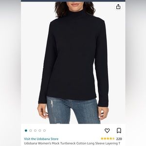 Udobana Mock Turtle Neck Cotton Layering Long Sleeve NWT Womens sz L